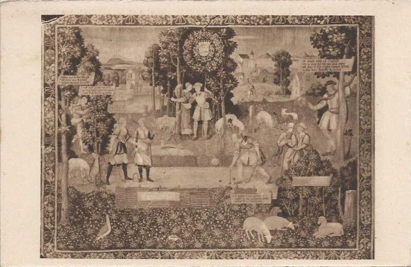 Carte postale ancienne Château de Montal - Tapisserie de la suite Gombaut et Macé à Saint-Céré