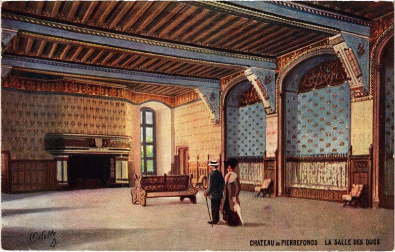 Carte postale ancienne Chateau de Pierrefonds Salle des Ducs à Pierrefonds