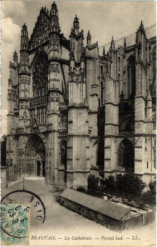 Carte postale ancienne Beauvais La Cathédrale Portail Sud à Beauvais
