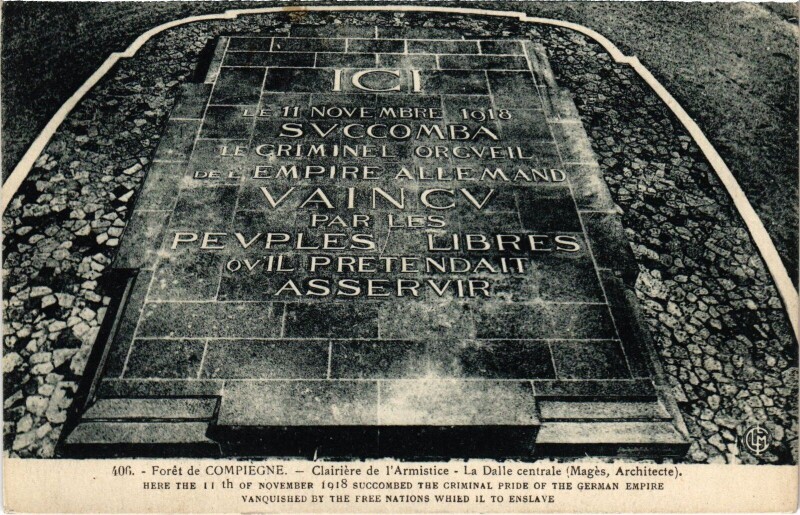 Carte postale ancienne Foret de Compiegne Clairiere de l'Armistice