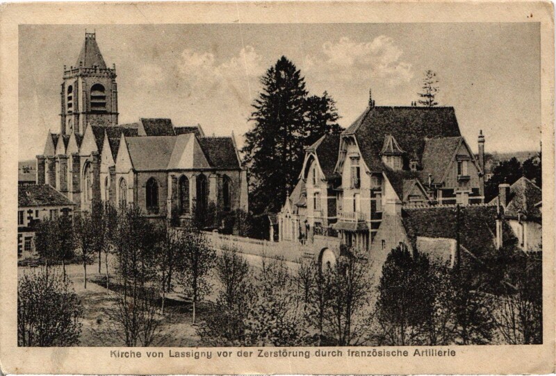 Carte postale ancienne Lassigny Kirche Guerre à Lassigny