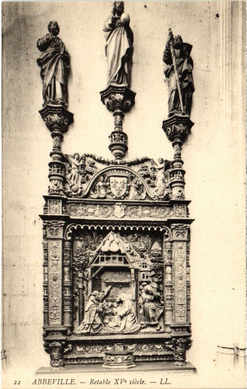 Carte postale ancienne Abbeville Retable à Abbeville