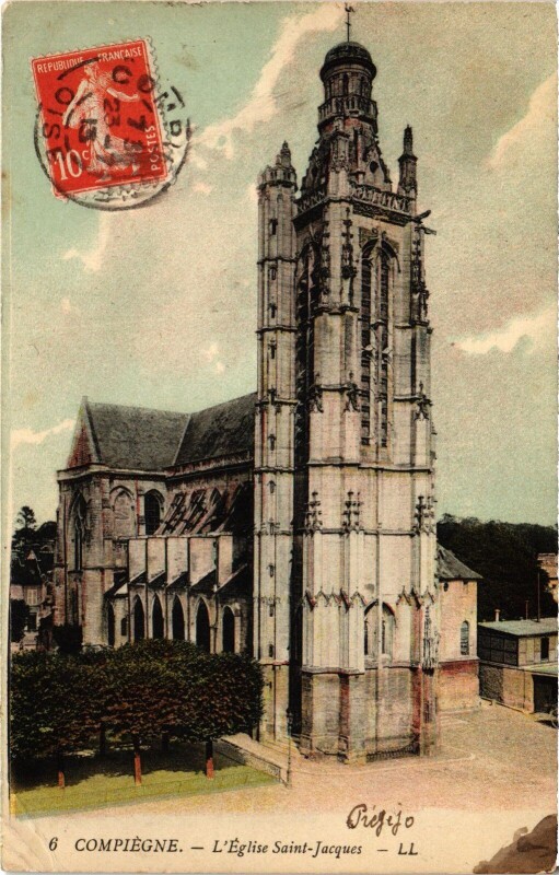 Carte postale ancienne Compiegne Eglise Saint-Jacques