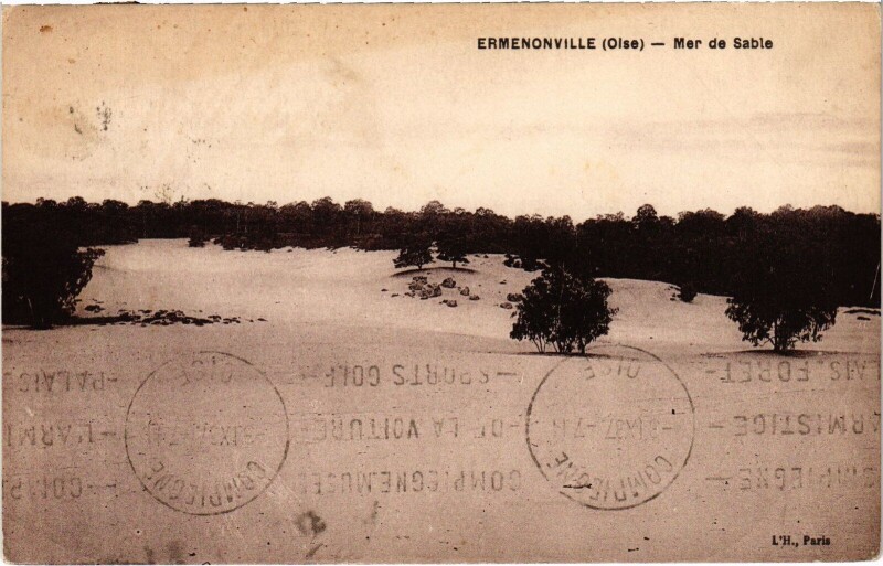 Carte postale ancienne Ermenonville mer de Sable à Ermenonville