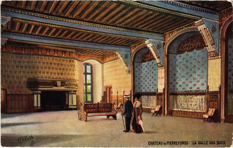 Carte postale ancienne Chateau de Pierrefonds Salle des Ducs à Pierrefonds