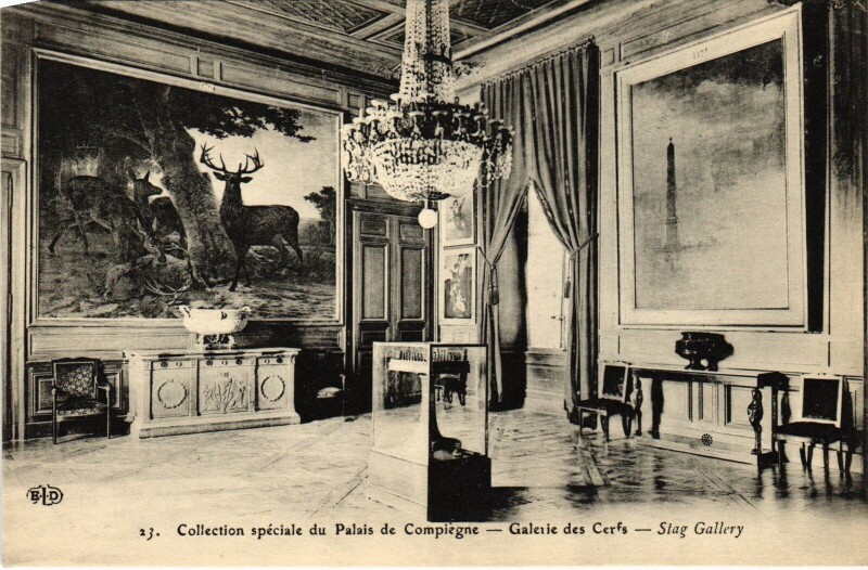 Carte postale ancienne Palais de Compiegne Galerie des Cerfs