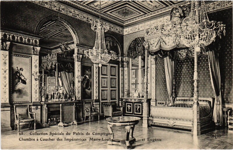Carte postale ancienne Palais de Compiegne Chambre a coucher des Impératrices