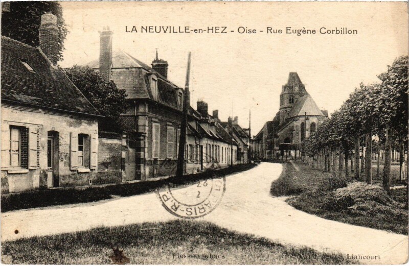 Carte postale ancienne La Neuville-en-Hez Rue Eugene Corbillon à La Neuville-en-Hez