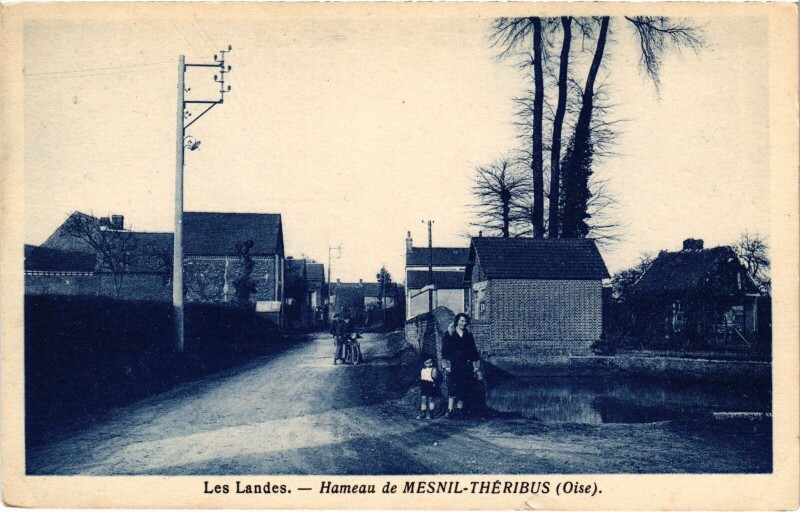 Carte postale ancienne Les Landes Mesnil-Théribus Hameau