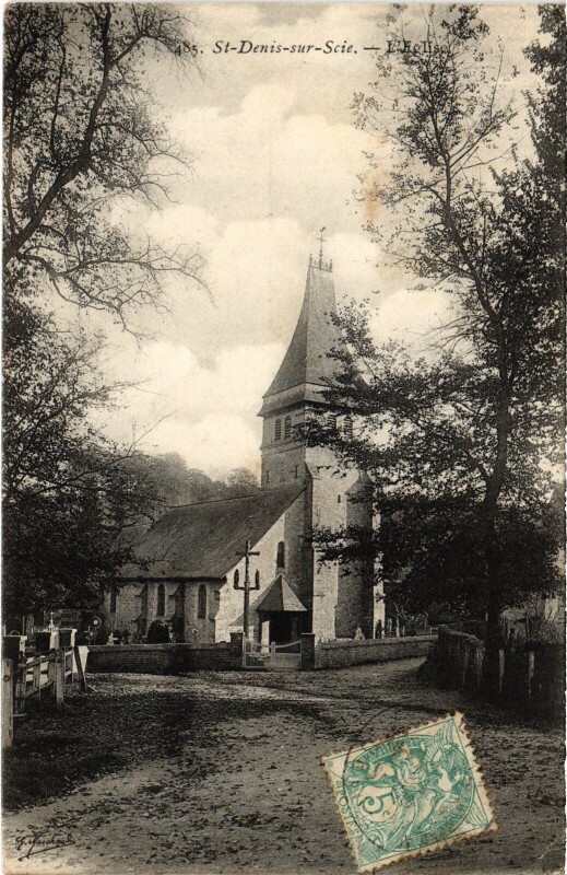 Carte postale ancienne Saint-Denis-sur-Scie Eglise