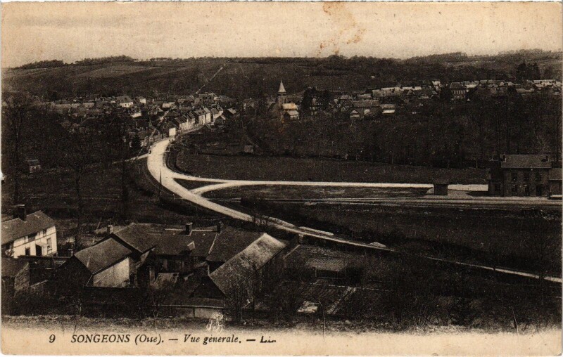 Carte postale ancienne Songeons vue générale à Songeons