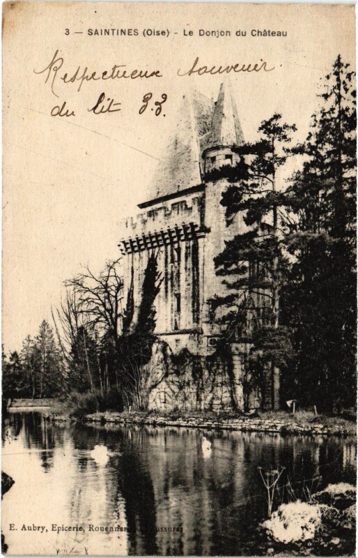Carte postale ancienne Saintines Le Chateau Donjon à Saintines