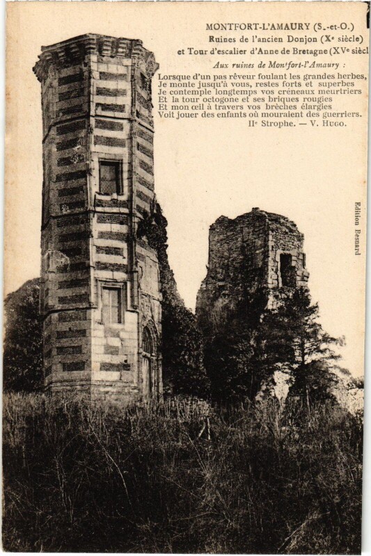 Carte postale ancienne Montfort-l'Amaury Ruines de l'Ancien Donjon à Montfort-l'Amaury