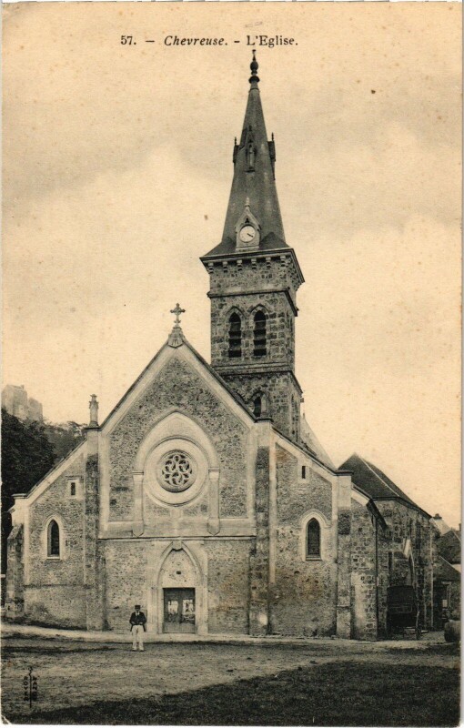 Carte postale ancienne Chevreuse Eglise à Chevreuse