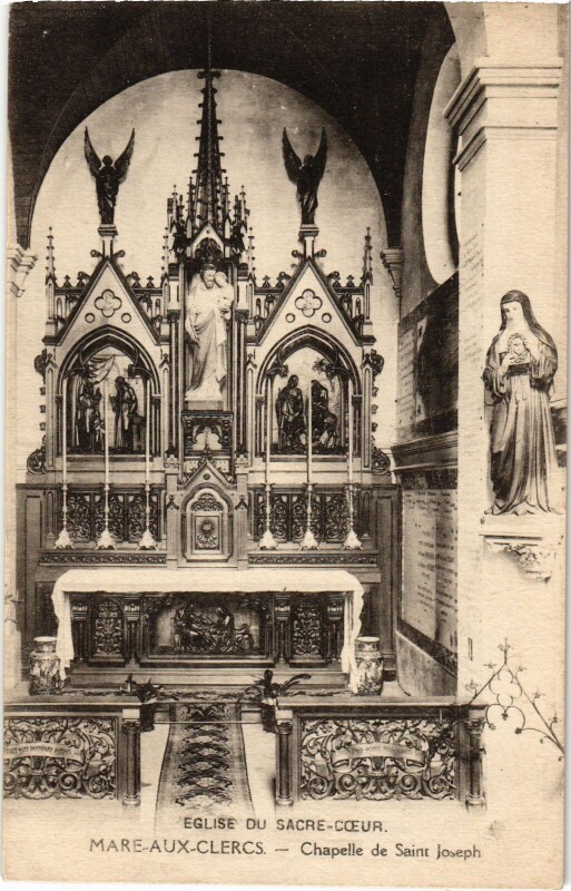 Carte postale ancienne Mare-aux-Clercs L'Eglise du Sacre-Coeur - Chapelle de Saint-Joseph