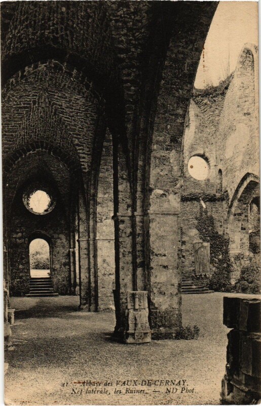 Carte postale ancienne Vaux-de-Cernay Abbaye - Nef Laterale - Ruines