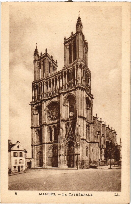 Carte postale ancienne Mantes-la-Jolie La Cathedrale à Mantes-la-Jolie