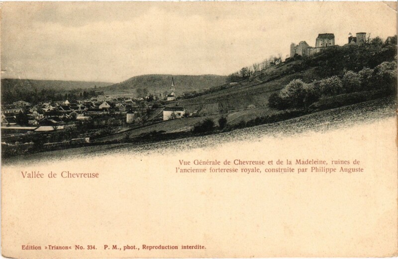 Carte postale ancienne Chevreuse Vue de la Madeleine et Vue Generale à Chevreuse