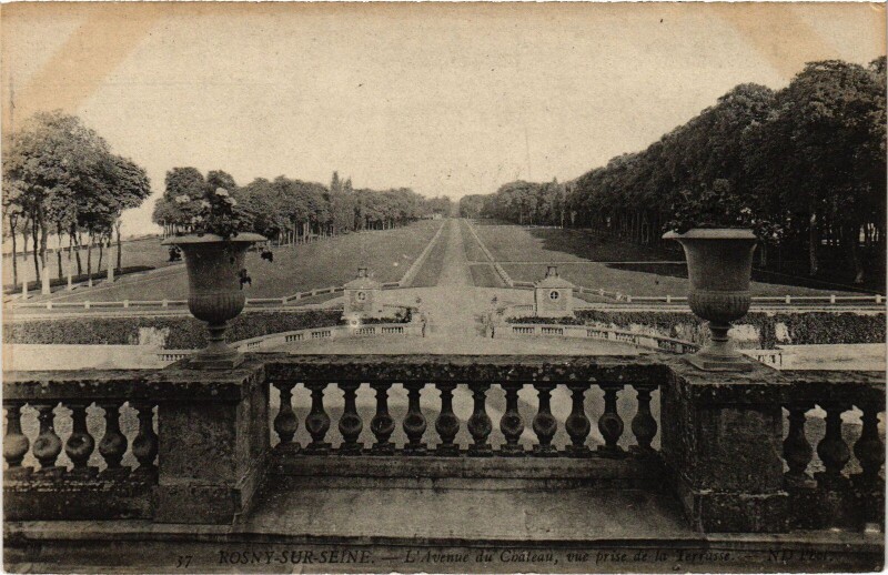 Carte postale ancienne Rosny-sur-Seine L'Avenue du Chateau à Rosny-sur-Seine