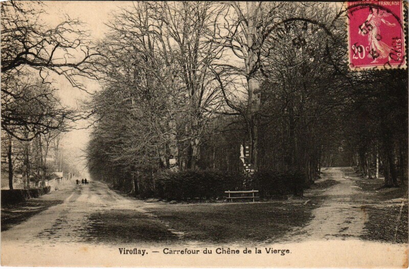Carte postale ancienne Viroflay Carrefour du Chene de la Vierge à Viroflay