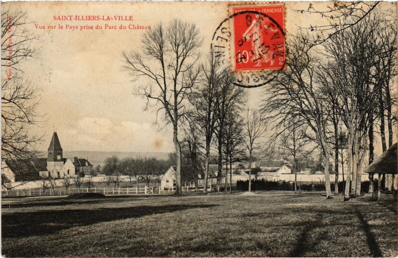Carte postale ancienne Saint-Illiers-la-Ville Vue sur le Pays prise du Parc du Chateau à Saint-Illiers-la-Ville