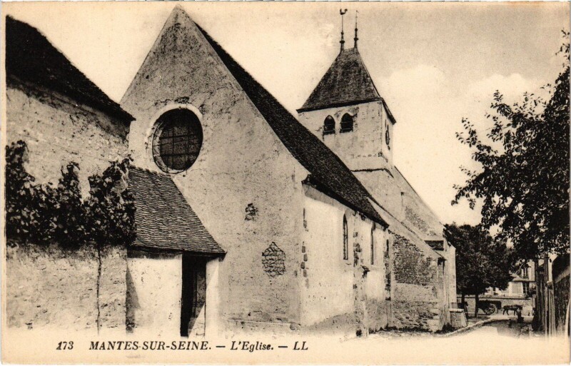 Carte postale ancienne Mantes-la-Jolie Eglise à Mantes-la-Jolie