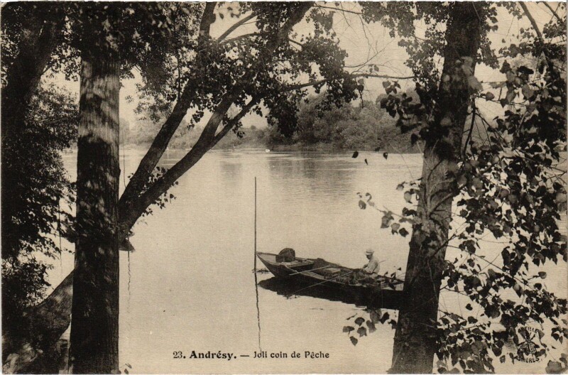 Carte postale ancienne Andresy Joli Coin de Peche