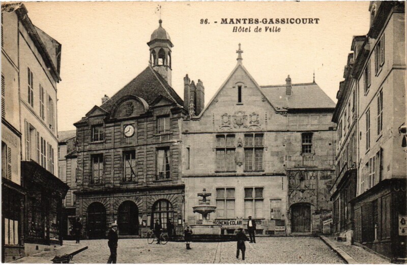 Carte postale ancienne Mantes-la-Jolie Gassicourt - Hotel de Ville à Mantes-la-Jolie