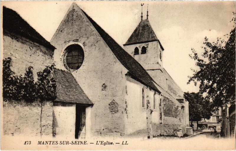 Carte postale ancienne Mantes-la-Jolie Eglise à Mantes-la-Jolie
