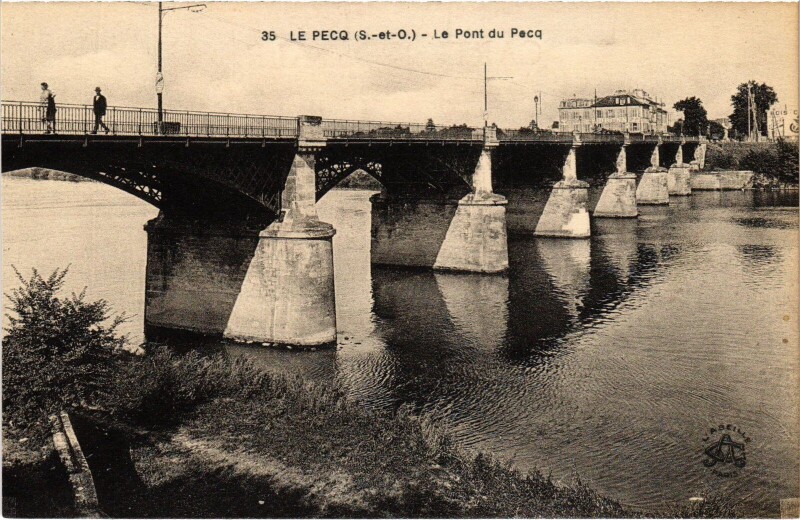 Carte postale ancienne Le Pecq Le Pont du Pecq au Pecq