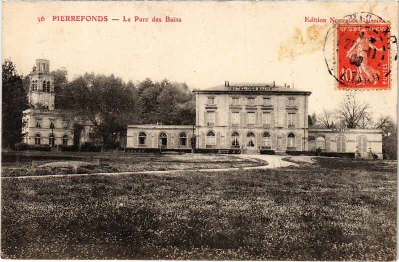 Carte postale ancienne Pierrefonds Le Parc des Bains à Pierrefonds