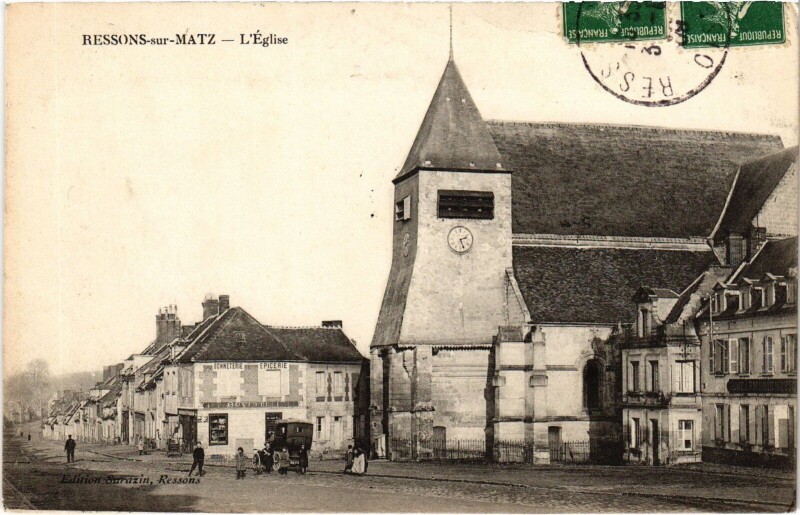 Carte postale ancienne Ressons-sur-Matz Eglise à Ressons-sur-Matz