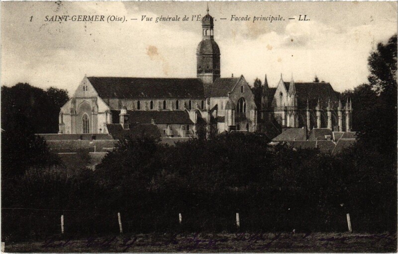 Carte postale ancienne Saint-Germer vue générale de L'Eglise