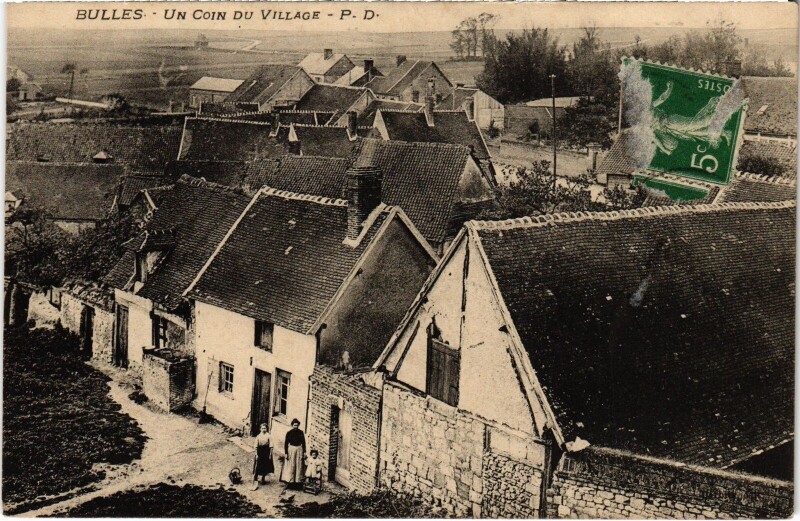 Carte postale ancienne Bulles un coin du village à Bulles