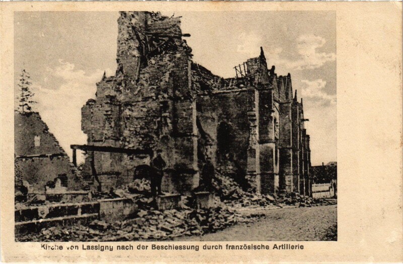 Carte postale ancienne Lassigny Kirche Guerre à Lassigny