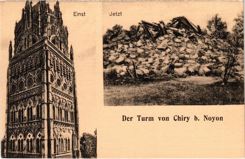 Carte postale ancienne Chiry Der Turm Guerre