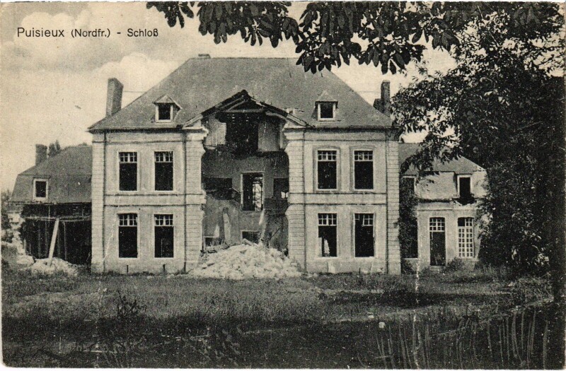 Carte postale ancienne Puisieux Schloss Guerre