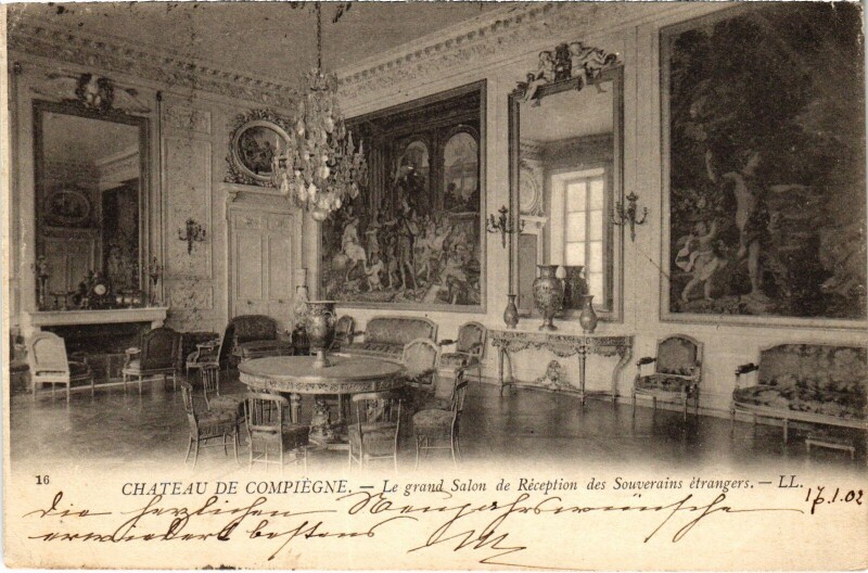 Carte postale ancienne Chateau de Compiegne Grand Salon de Réception des Souverains