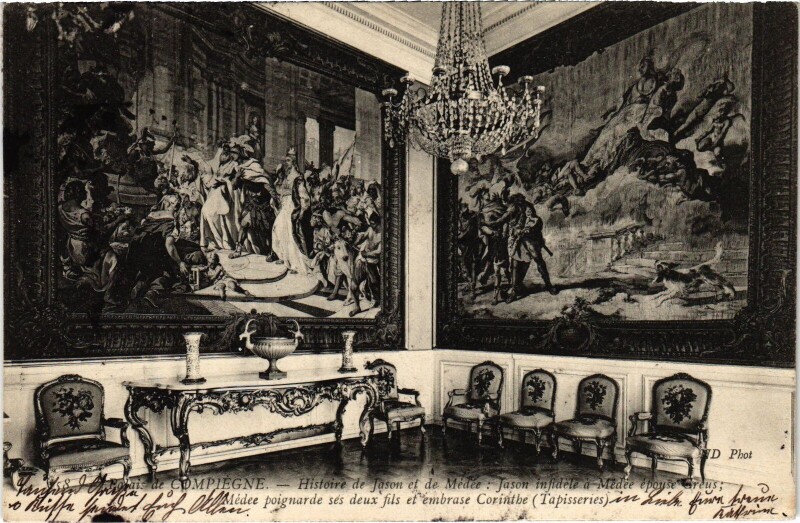 Carte postale ancienne Chateau de Compiegne Tapisserie