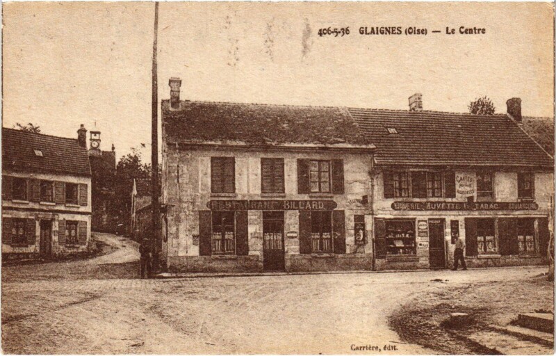 Carte postale ancienne Glaignes Le Centre à Glaignes