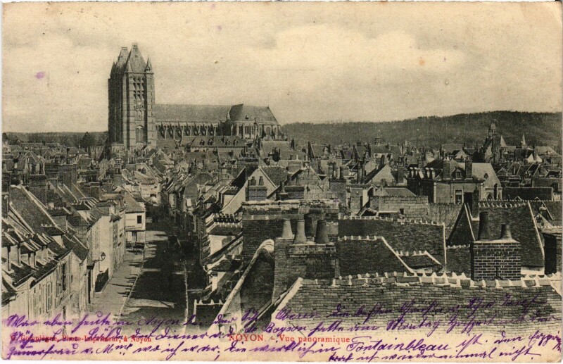 Carte postale ancienne Noyon vue panoramique à Noyon