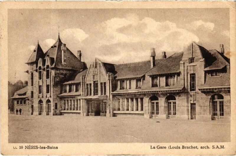 Carte postale ancienne Néris-les-Bains la Gare Railway à Néris-les-Bains