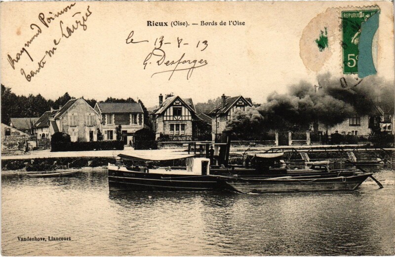 Carte postale ancienne Rieux Bords de l'Oise à Rieux