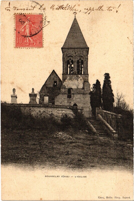 Carte postale ancienne Rousselay Eglise