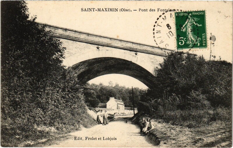 Carte postale ancienne Saint-Maximin Pont des Fontaine à Saint-Maximin