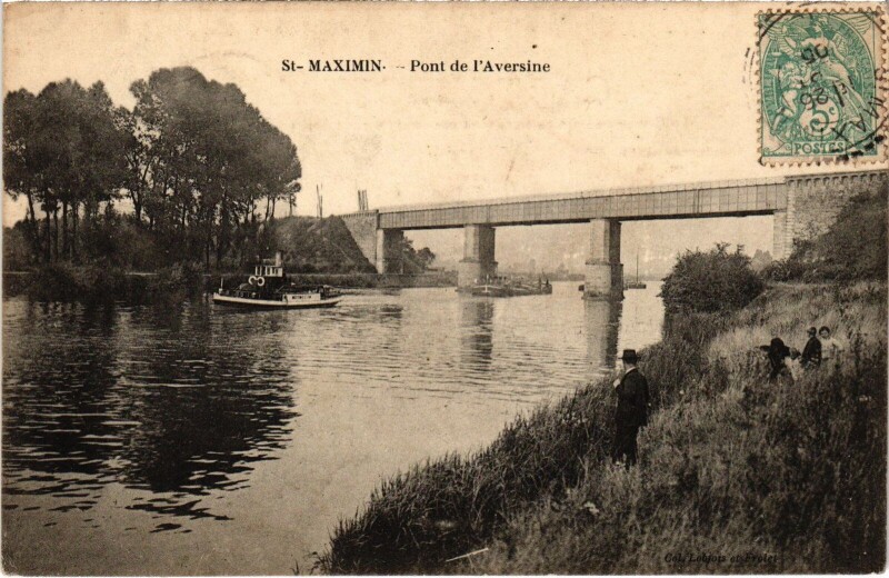 Carte postale ancienne Saint-Maximin POnt de l'Aversine à Saint-Maximin
