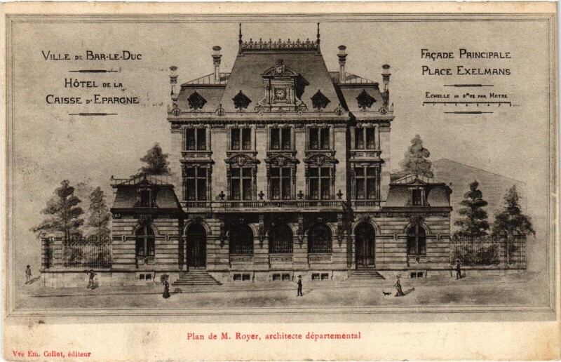 Carte postale ancienne Bar-le-Duc Hotel Caisse d'Epargne à Bar-le-Duc