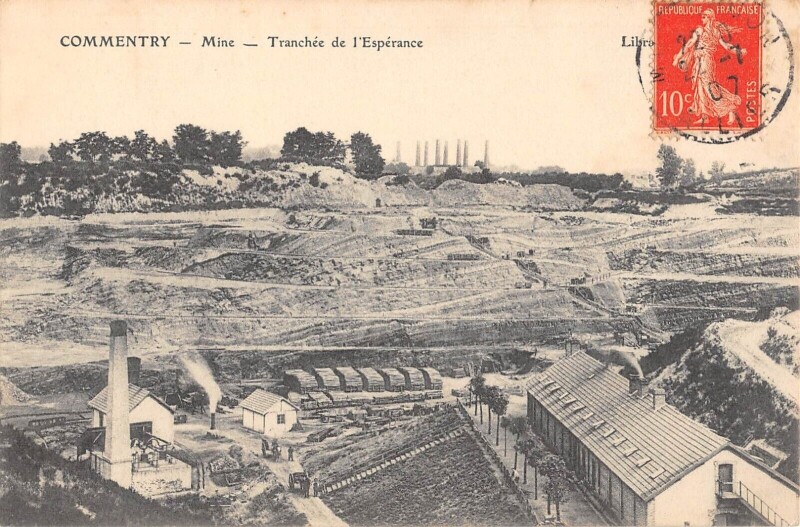Carte postale ancienne Commentry - Mine - Tranchee De L'Esperance à Commentry