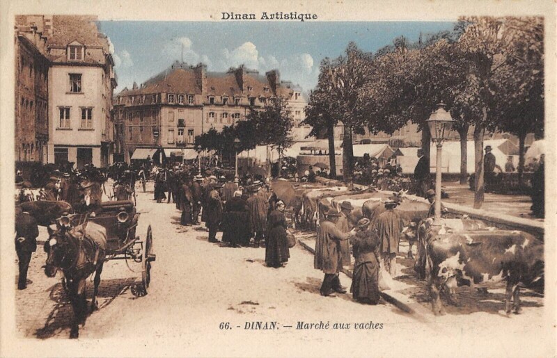 Carte postale ancienne Dinan - Marche Aux Vaches à Dinan