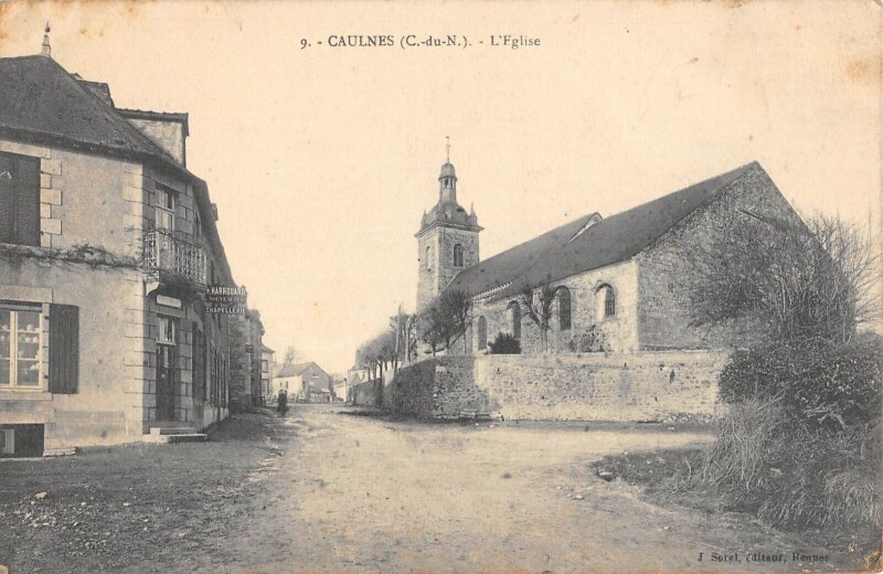 Carte postale ancienne Caulnes - L'Eglise à Caulnes
